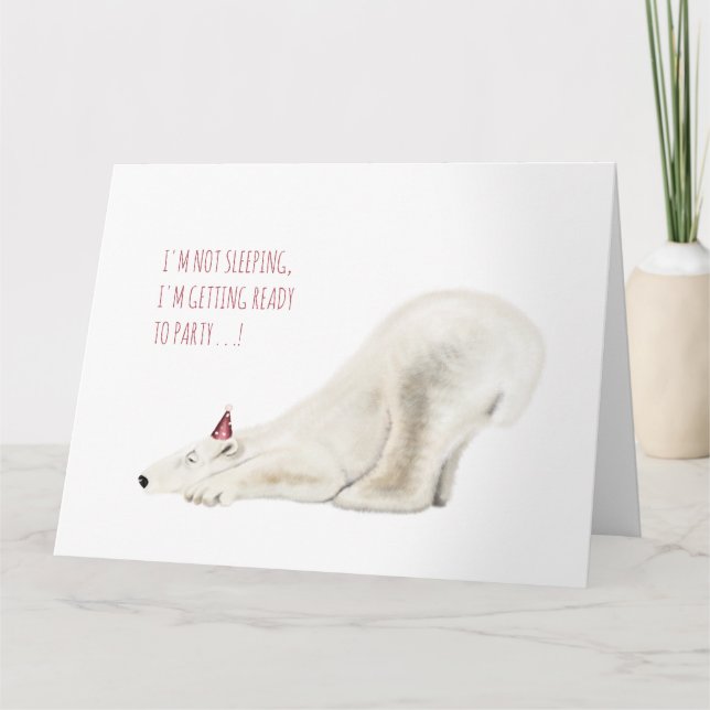 Sleepy Party Polar Bear Carte d'anniversaire (Devant)
