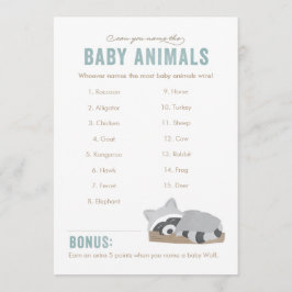 Sleepy Raccoon Baby Animals Game Board