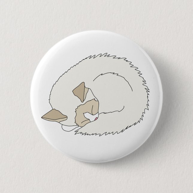 Sleepy Ragdoll Cat Button (Vorderseite)