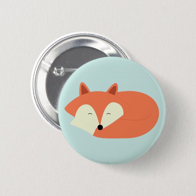 Sleepy Red Fox Button (Vorne & Hinten)