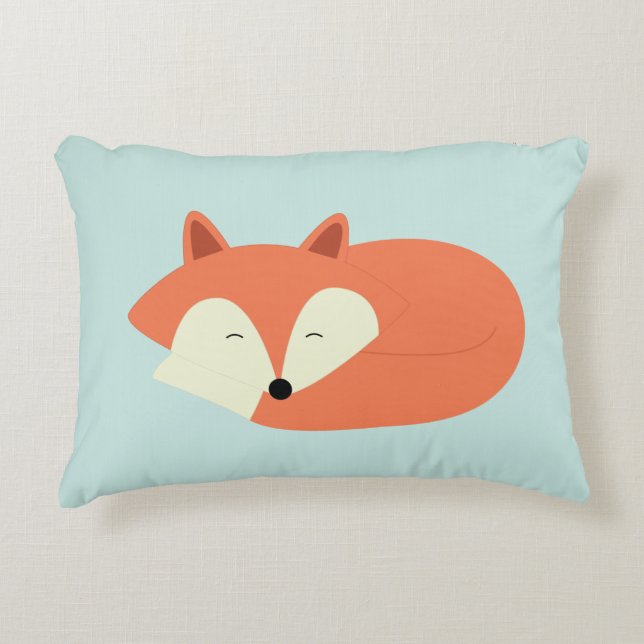 Sleepy Red Fox Dekokissen (Vorderseite)