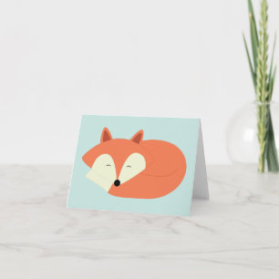Sleepy Red Fox Karte