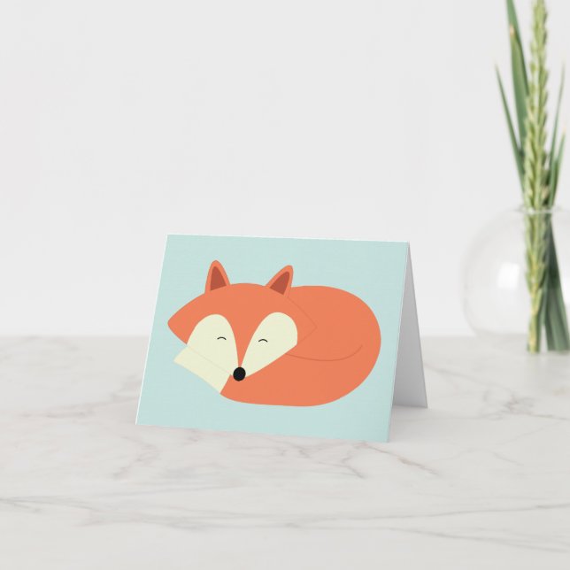 Sleepy Red Fox Karte (Vorderseite)