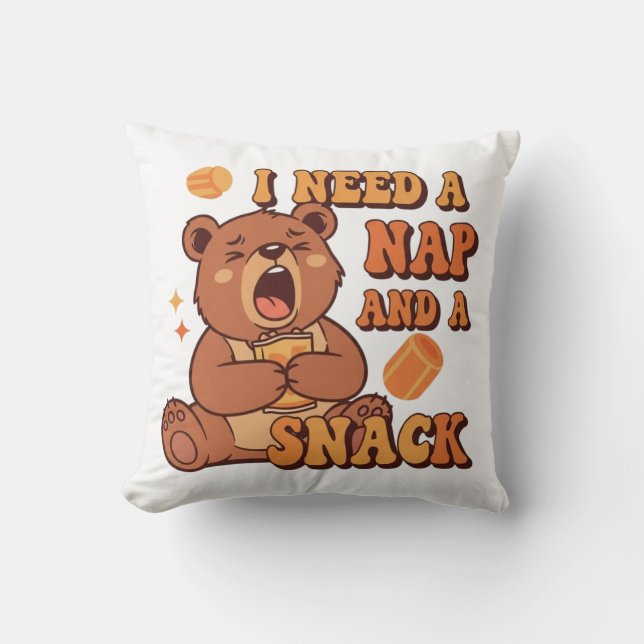 Sleepy Retro Bear Comfort Square Pillow Kissen (Vorderseite)