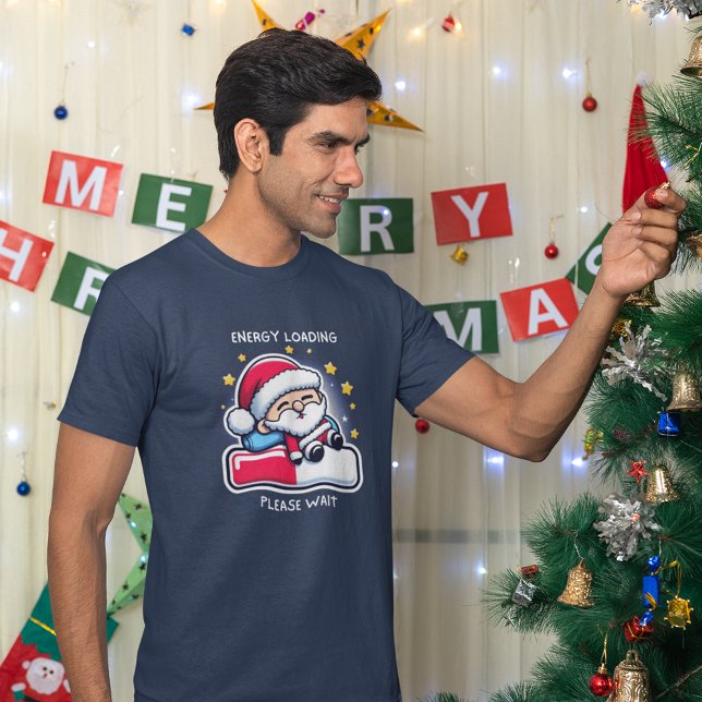 Sleepy Santa Claus Energy Loading Progress Bar T-Shirt (Von Creator hochgeladen)