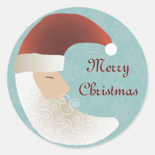 Sleepy Santa Half Moon Weihnachtsaufkleber Runder Aufkleber