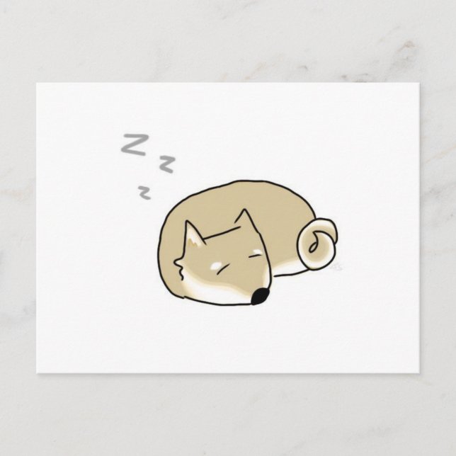Sleepy Shiba Postkarte (Vorderseite)