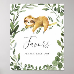 Sleepy Sloth Baby Shower favorisiert Schild
