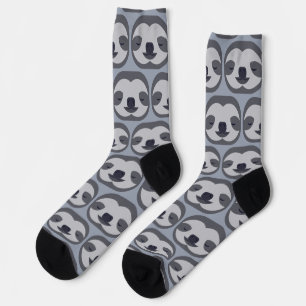 Sleepy Sloth Faces Pattern Socken
