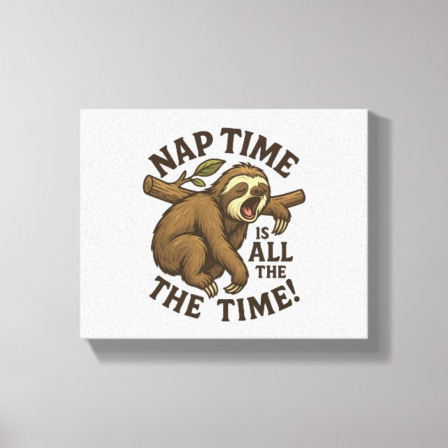 Sleepy Sloth Funny Leinwanddruck (Vorderseite)