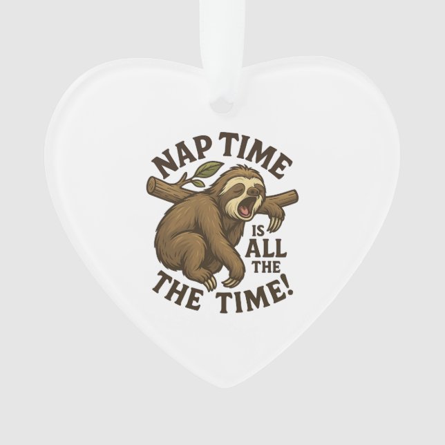 Sleepy Sloth Funny Ornament (Vorderseite)
