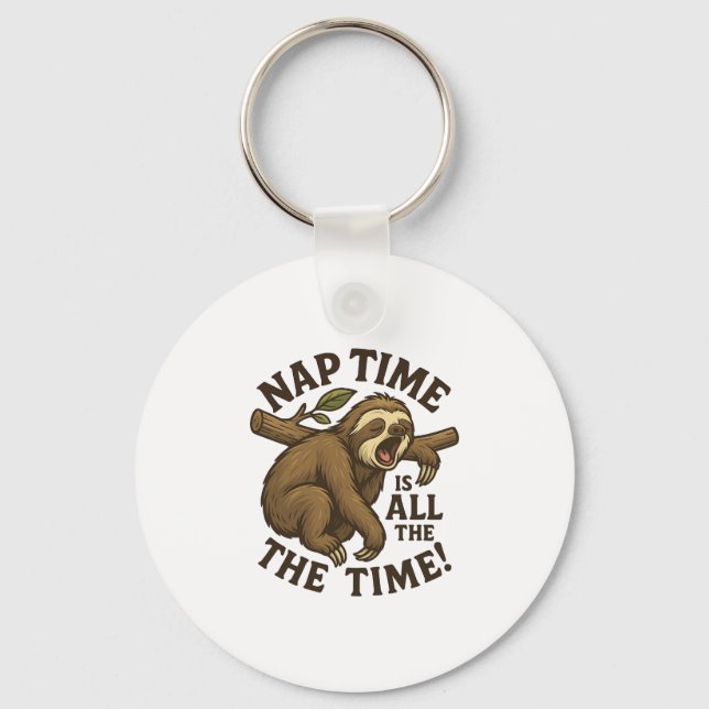 Sleepy Sloth Funny Schlüsselanhänger (Vorderseite)