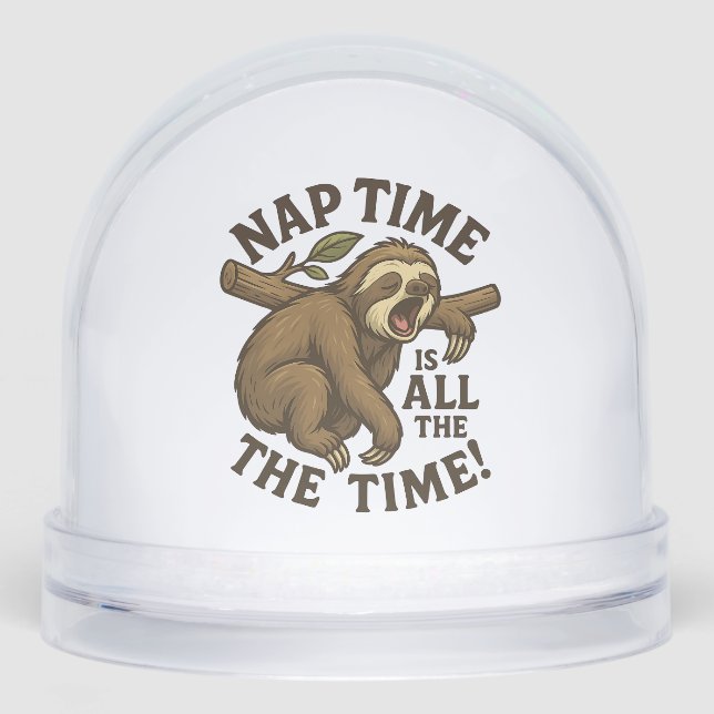 Sleepy Sloth Funny Schneekugeln (Vorderseite)