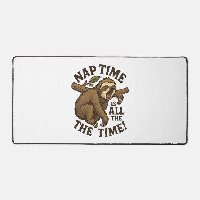 Sleepy Sloth Funny Schreibtischunterlage (Vorderseite)