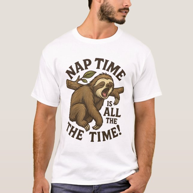 Sleepy Sloth Funny T-Shirt (Vorderseite)