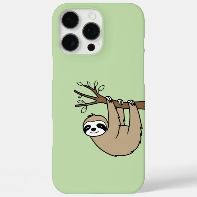 Sleepy Sloth on Branch - Entspannen Sie grün iPhone 16 Pro Max Hülle (Rückseite)