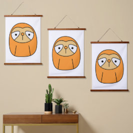 Sleepy Sloth Wandteppich Mit Holzrahmen