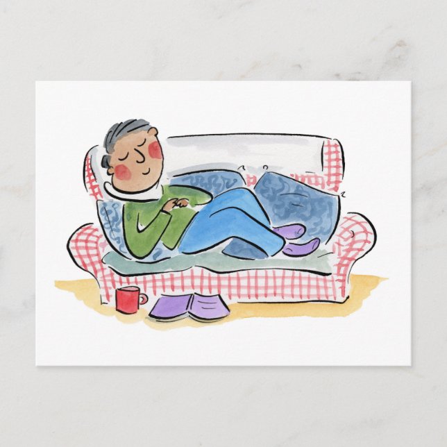Sleepy Sofa Postkarte (Vorderseite)
