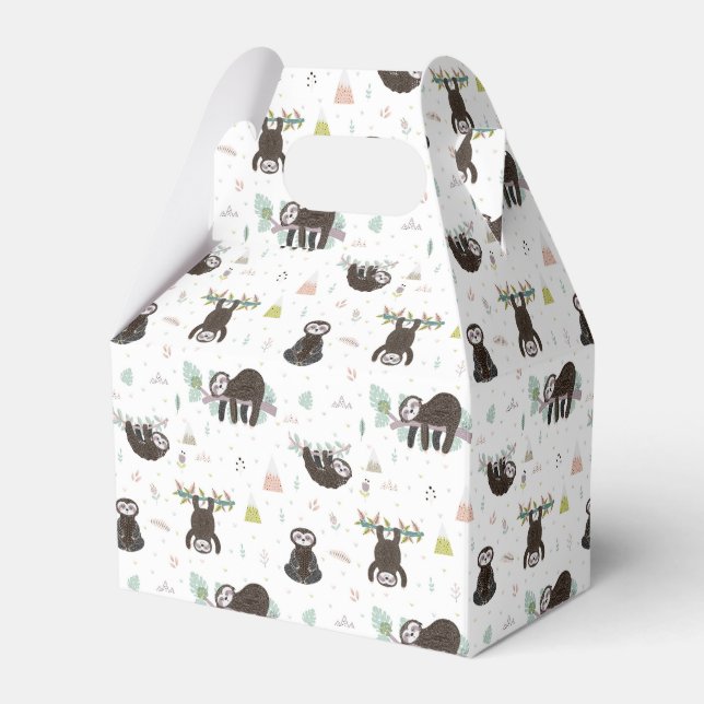 Sleepy Sweet Sloth Pattern Geschenkschachtel (Vorderseite)