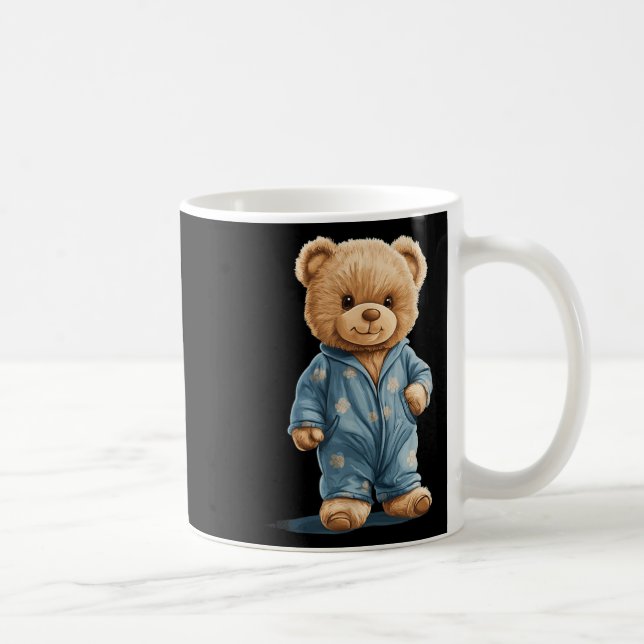 Sleepy Teddy Bear In Comfy Pajamas For Boys And Gi Kaffeetasse (Rechts)
