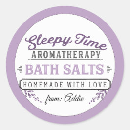 Sleepy Time Bath Salt Labels nach Maß Runder Aufkleber