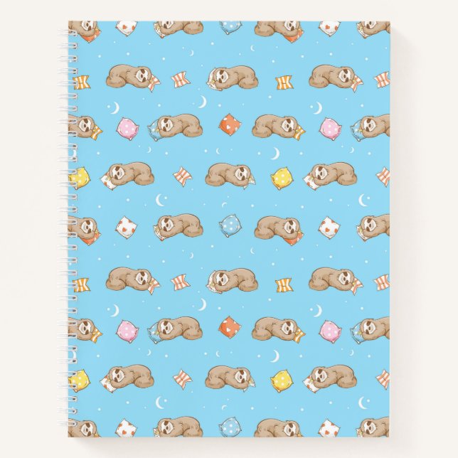 Sleepy Time Sloth Pattern Notizbuch (Vorderseite)