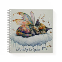 Sleepy Tortie Fairy Spiral Notebook