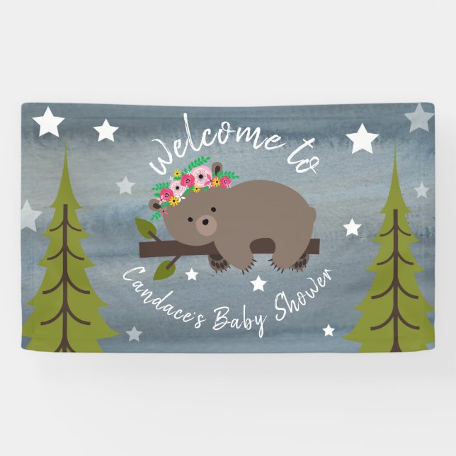 Sleepy Watercolor Bläserbärendusche Banner (Horizontal)