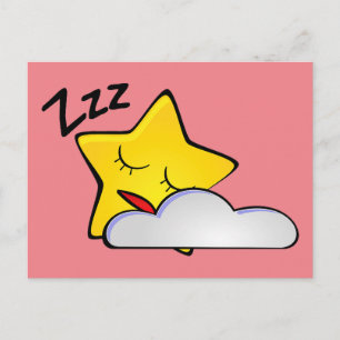 Sleepy Yellow Star Postcard Postkarte