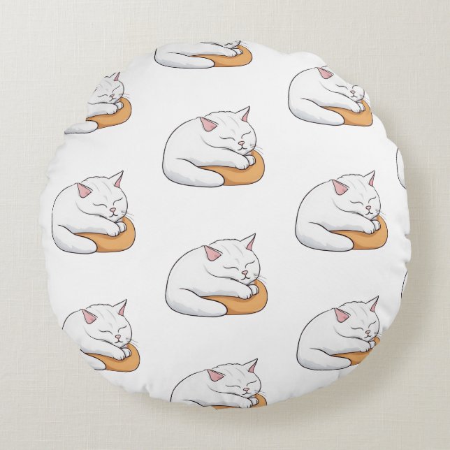 Sleepycat Rundes Kissen (Vorderseite)