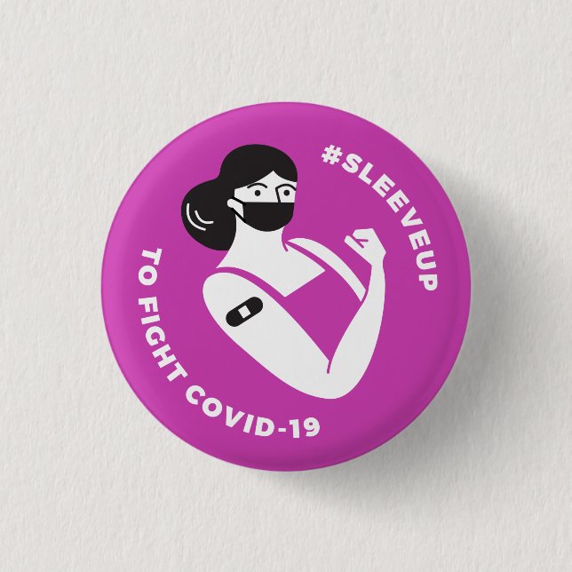 #sleeveup to Fight COVID-19 - Femme Pink Button (Vorderseite)