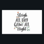 Sleigh All Day Game The Night Funny Christmas Rechteckiger Aufkleber<br><div class="desc">Weihnachten, Weihnachten, Winter, Weihnachten, Weihnachten, Geburtstag, Rentier, Urlaub, Schlitten, Gamer, </div>