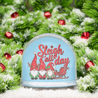 Sleigh All Day Gnomes Schneekugeln