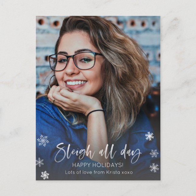 Sleigh All Day Sassy Singleton Postkarte (Vorderseite)