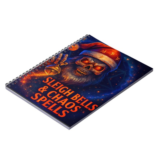 Sleigh Bells & Chaos Spells Metal Christmas  Notizblock (Linke Seite)