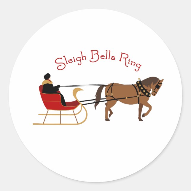 Sleigh Bells Ring Runder Aufkleber (Vorderseite)