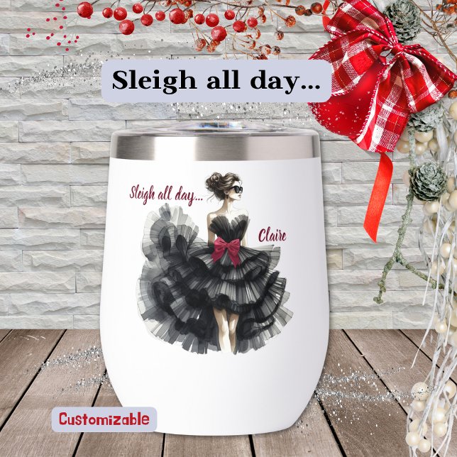Sleigh den ganzen Tag, Glam Holiday Stemless Tumbl (Von Creator hochgeladen)