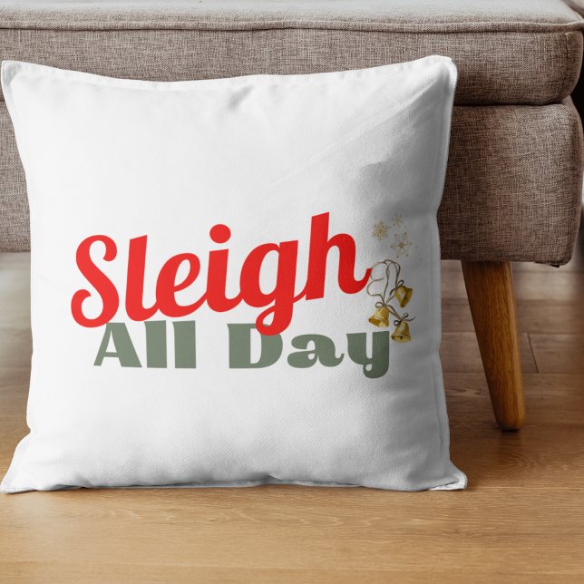 Sleigh Den ganzen Tag, Weihnachts Dekorationskisse Kissen (Von Creator hochgeladen)