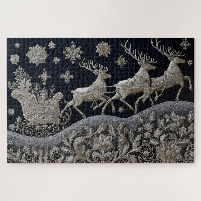 Sleigh Embroidery (Horizontal)