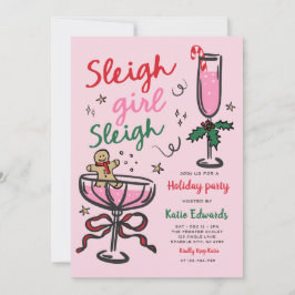 Sleigh Girl Sleigh Funny Christmas Cocktail Party Einladung