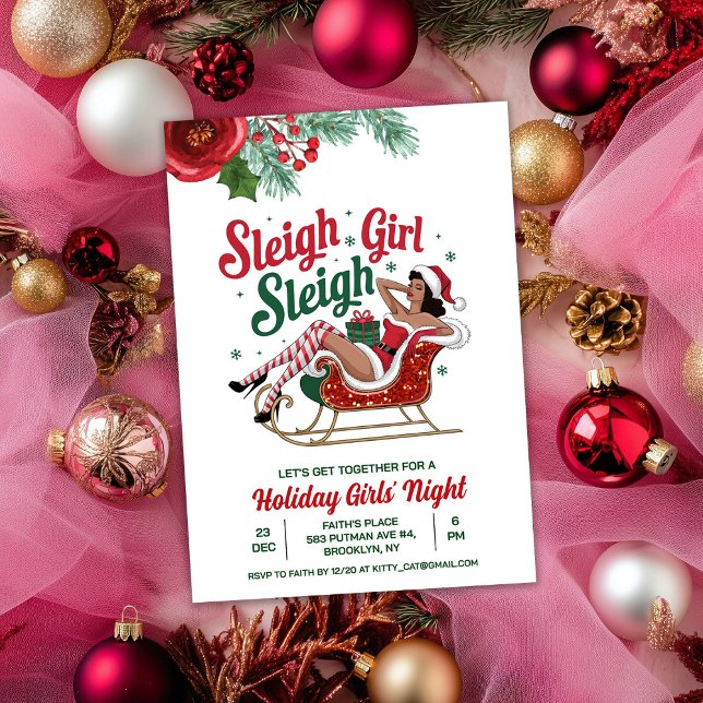 Sleigh Girl Sleigh Holiday Weihnachts-Einladung Einladung (Von Creator hochgeladen)