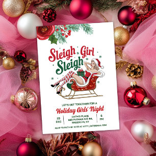 Sleigh Girl Sleigh Holiday Weihnachts-Einladung Einladung