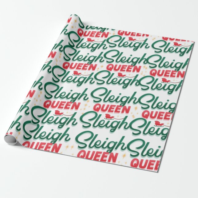 Sleigh Queen Sleigh Christmas Geschenkpapier (Ungerollt)