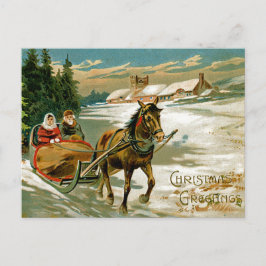 Sleigh Ride Feiertagspostkarte