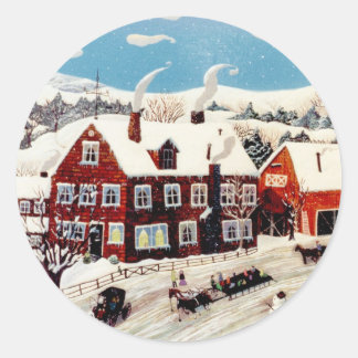 Sleigh Ride Runder Aufkleber