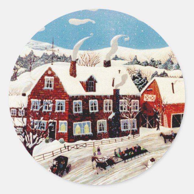 Sleigh Ride Runder Aufkleber (Vorderseite)