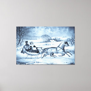 "Sleigh Ride" (ton sélénien) imprimé toile envelop