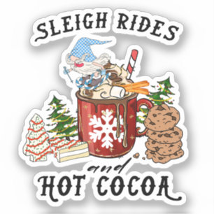 Sleigh Rides und Hot Cocoa - Skandinavien Gnome Aufkleber