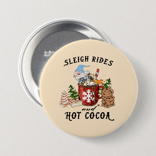 Sleigh Rides und Hot Cocoa - Skandinavien Gnome Button