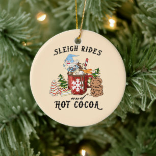 Sleigh Rides und Hot Cocoa - Skandinavien Gnome Keramik Ornament